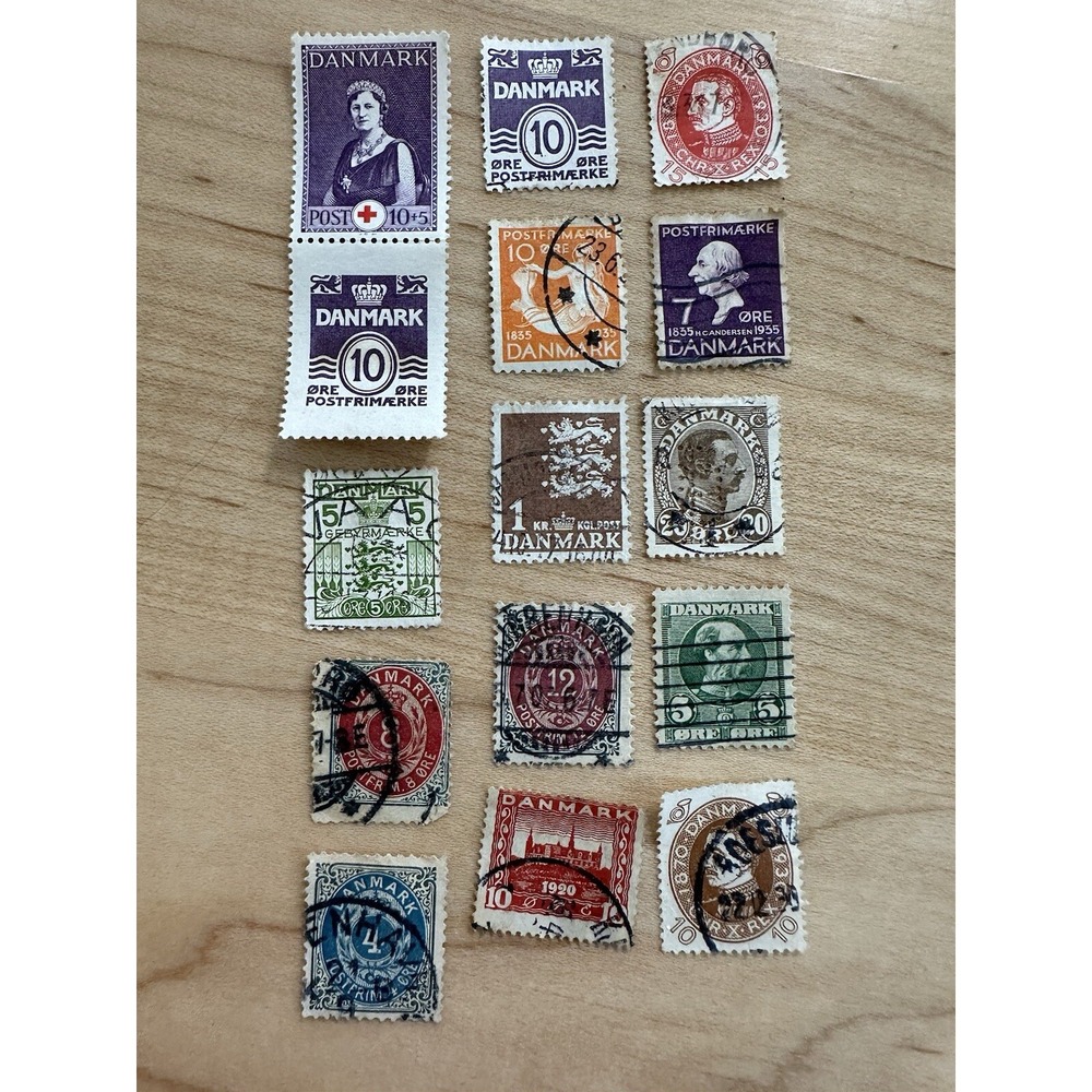 Large Lot Of Danmark Vtg Stamps. 1926 Denmark Stamp Danish Danmark Used